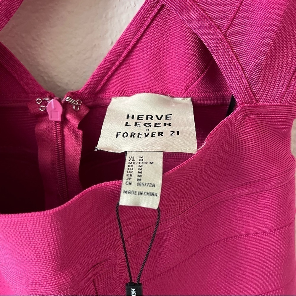 RARE HERVE LEGER X FOREVER 21 Pink Bandage Cut Out Romper - Picture 3 of 13